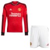 Officiële Voetbalshirt + Korte Broek Manchester United Thuis 2023-24 Lange Mouw - Kids